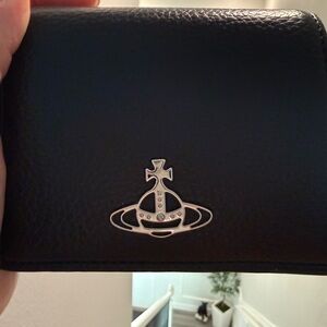 Vivienne Westwood Black Wallet with Silver Logo